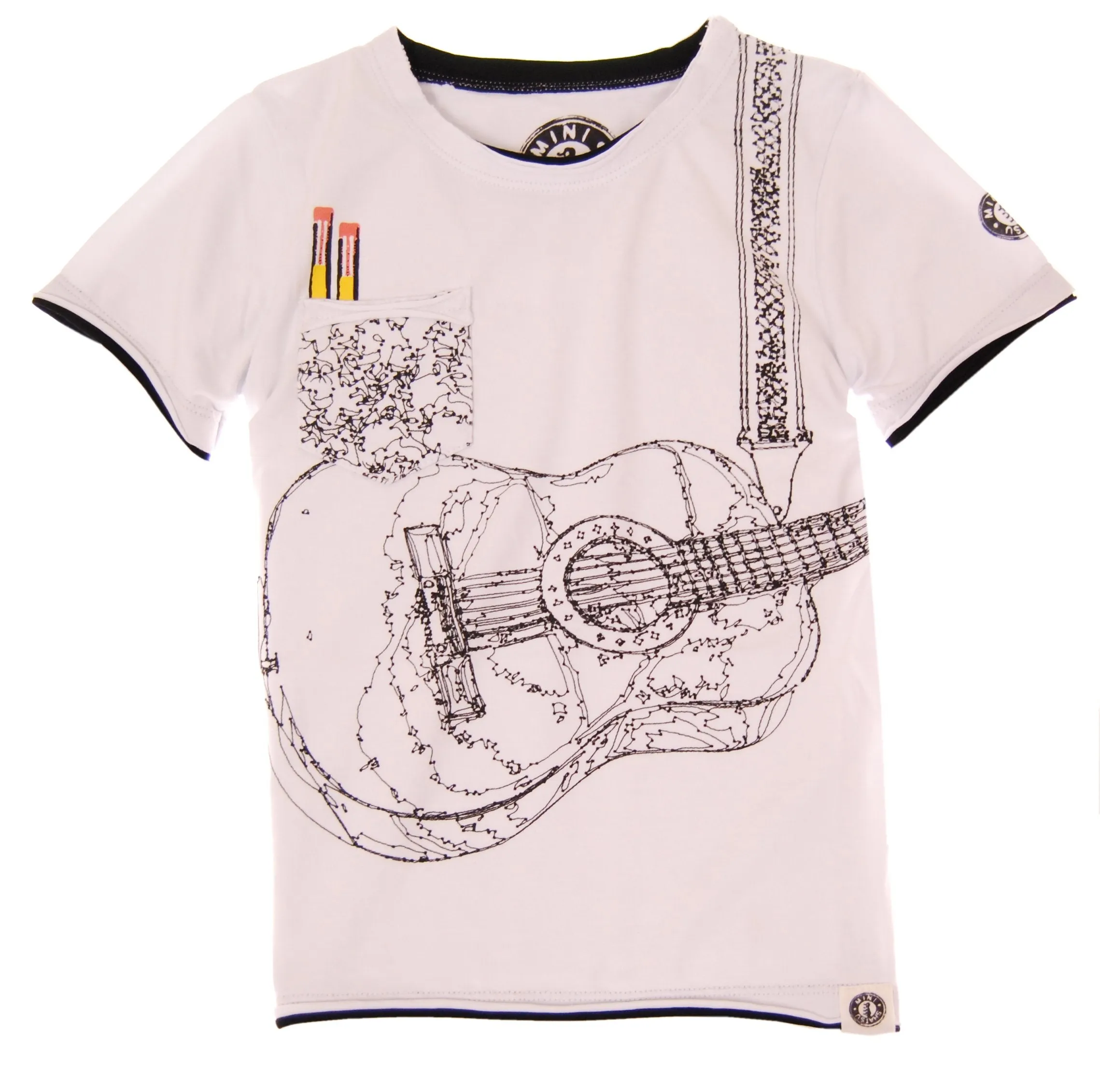 Acoustic Guitar Connect A Dot Kids Shirt by: Mini Shatsu