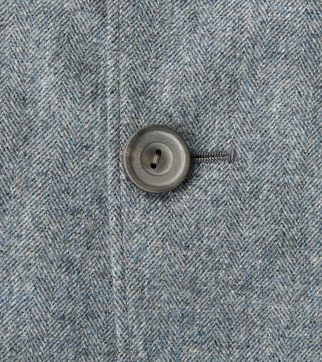 American Sack Jacket - Fox Brothers® Grey Chalk Stripe Herringbone Worsted Flannel