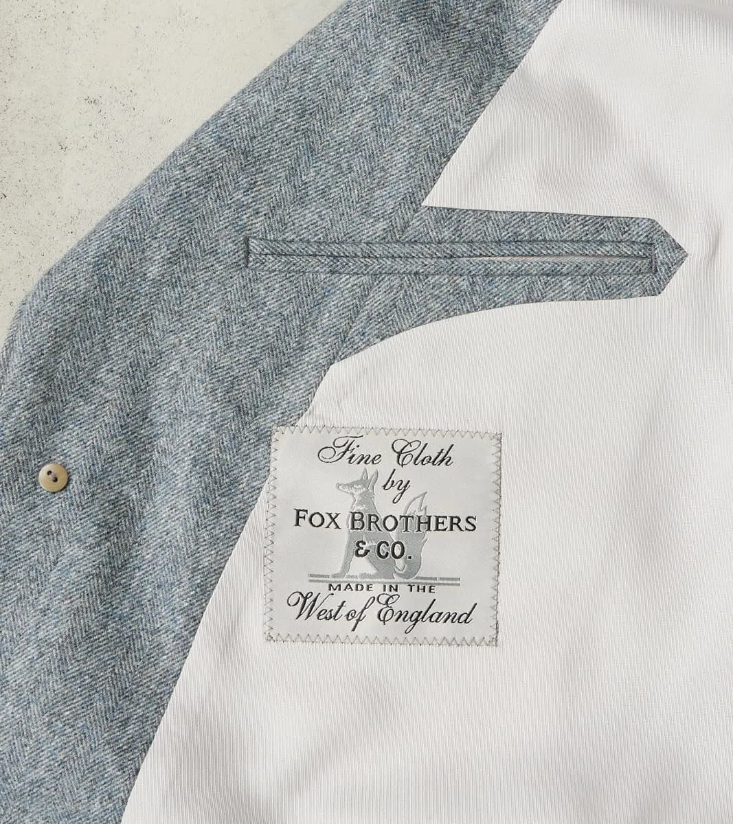 American Sack Jacket - Fox Brothers® Grey Chalk Stripe Herringbone Worsted Flannel