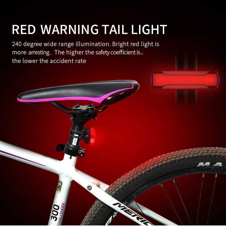 AMZER Bicycle Taillight Bicycle Riding Motorcycle Electric Car LED Mountain Bike USB Rechargeable Safety Warning Light (50 Hours, Color Box)