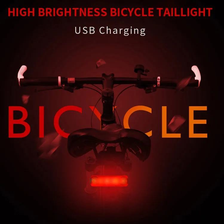 AMZER Bicycle Taillight Bicycle Riding Motorcycle Electric Car LED Mountain Bike USB Rechargeable Safety Warning Light (50 Hours, Color Box)