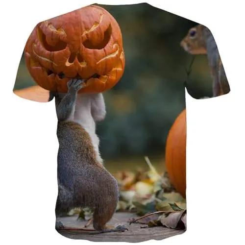 Animal T shirts Men Pumpkin T-shirts 3d Halloween Tshirts Novelty Funny T-shirts Graphic Street Tshirts Casual Short Sleeve