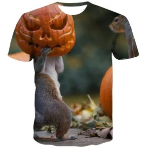 Animal T shirts Men Pumpkin T-shirts 3d Halloween Tshirts Novelty Funny T-shirts Graphic Street Tshirts Casual Short Sleeve