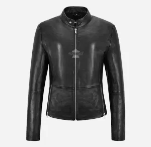 Anne Women's Leather Biker Jacket Black Leather Jacket