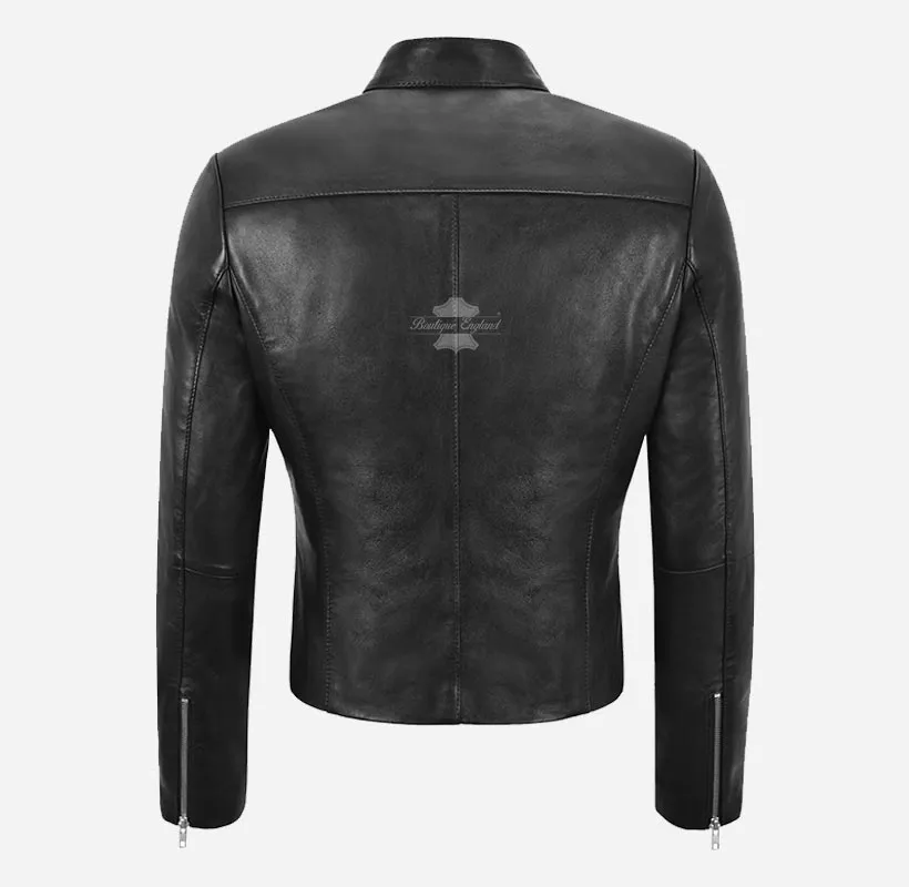 Anne Women's Leather Biker Jacket Black Leather Jacket