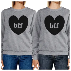 Bff Hearts BFF Matching Grey Sweatshirts