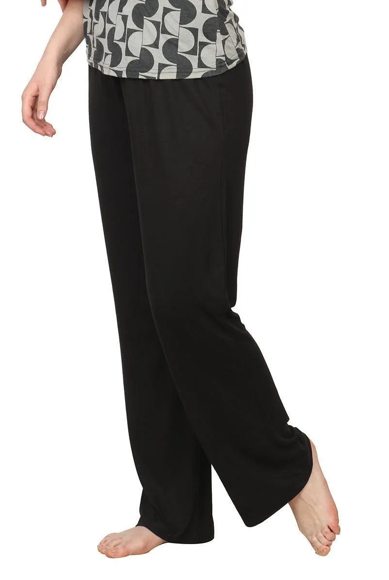 Black Solid Comfortable Loose Pyjamas