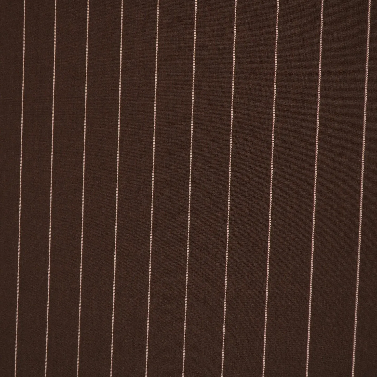 Brown and White Chalk Striped Loro Piana Wool Fabric