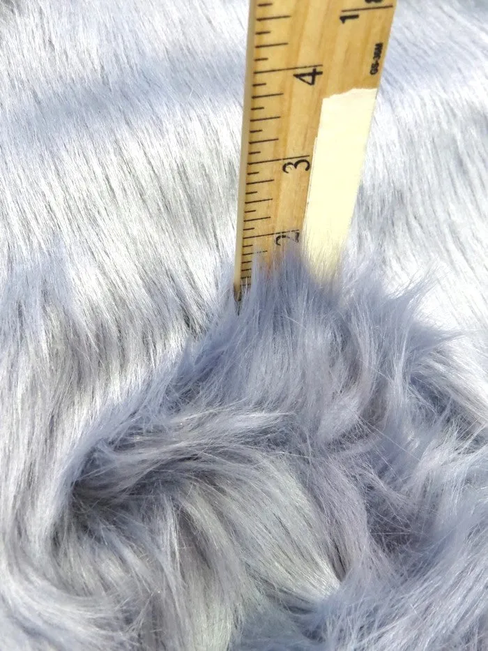 Eggplant Solid Shaggy Long Pile Faux Fur Fabric / By The Yard