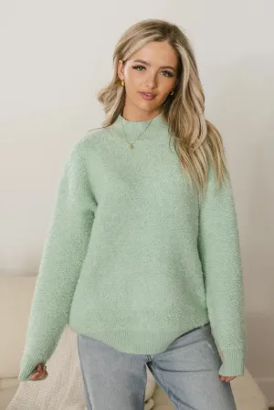 Eilana Cozy Sweater in Green - FINAL SALE