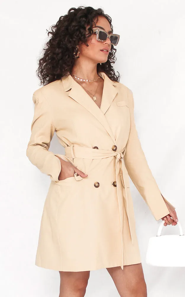 Fifi Blazer Dress - Beige