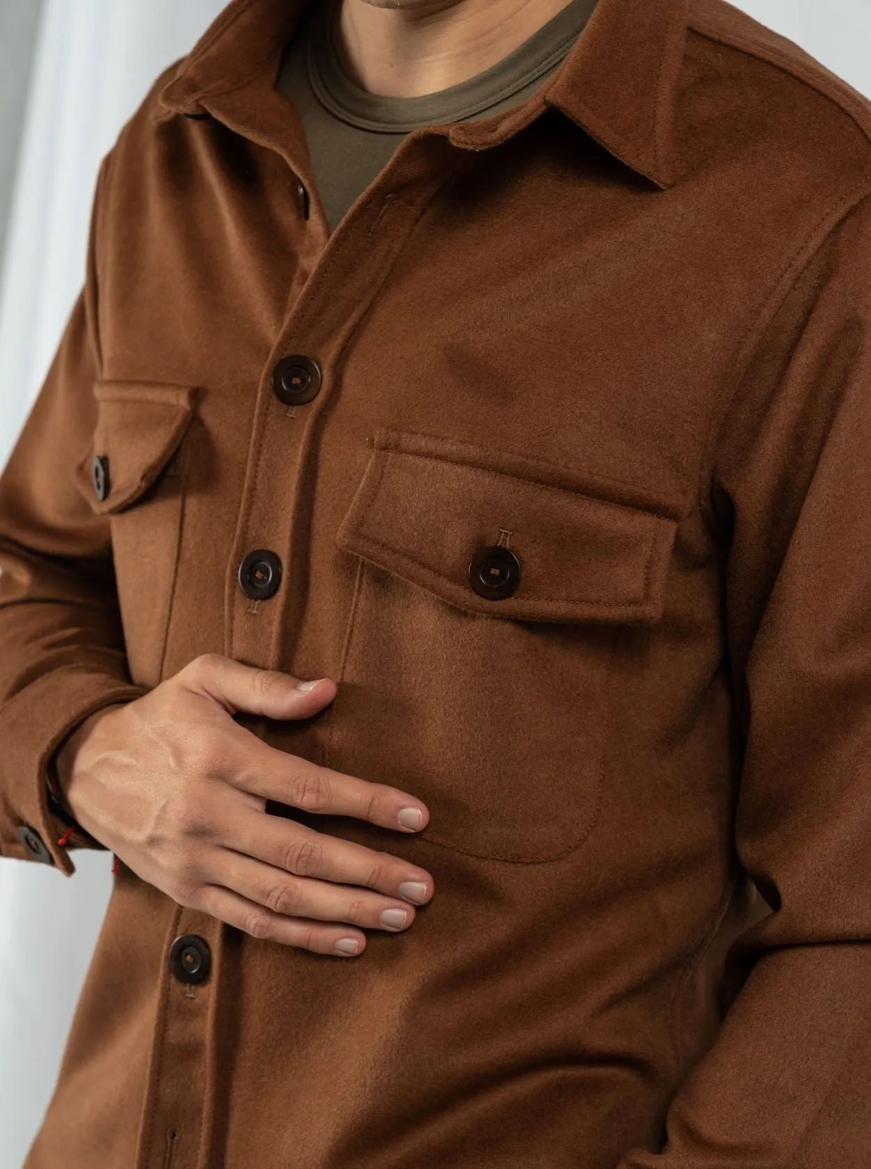 Fogata Wool Jacket in Camel Brown