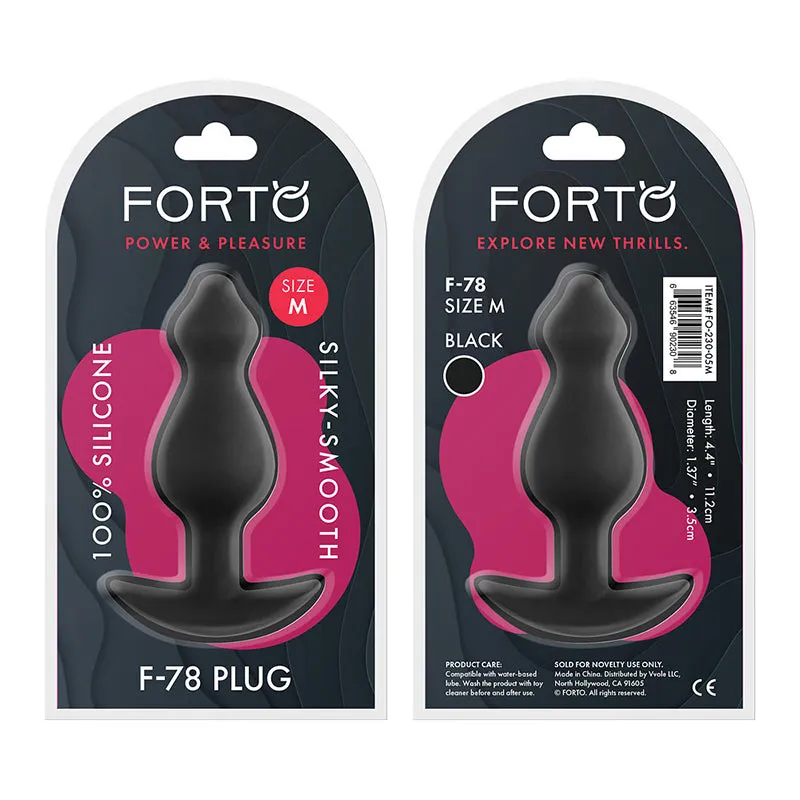 Forto F-78 Pointee Silicone Anal Plug Medium Black