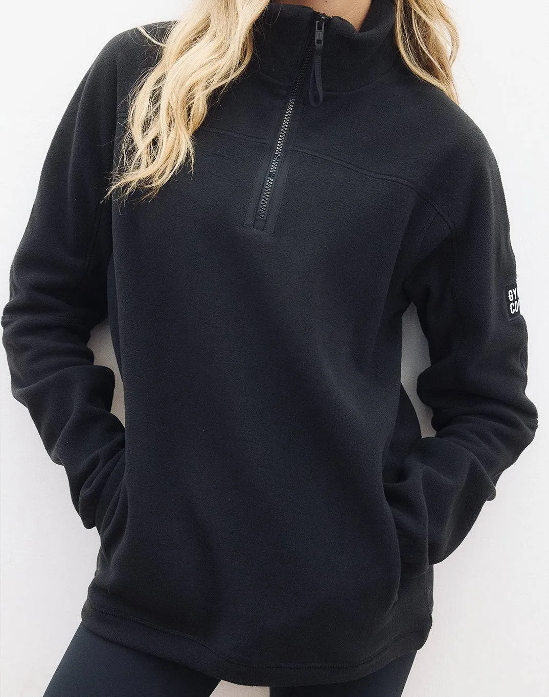 Gym Coffee Half Zip Polar Fleece (Unisex) - Grey Marl