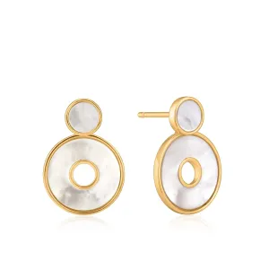 Hidden Gem - Gold Mother of Pearls Disc Ear Jackets