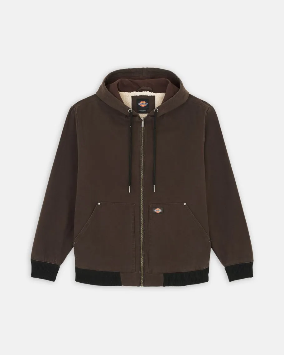 Hooded Duck Canvas Jacket in Dark Brown