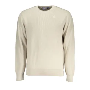 K-WAY Beige Crew Neck Cotton Sweater with Logo Detail