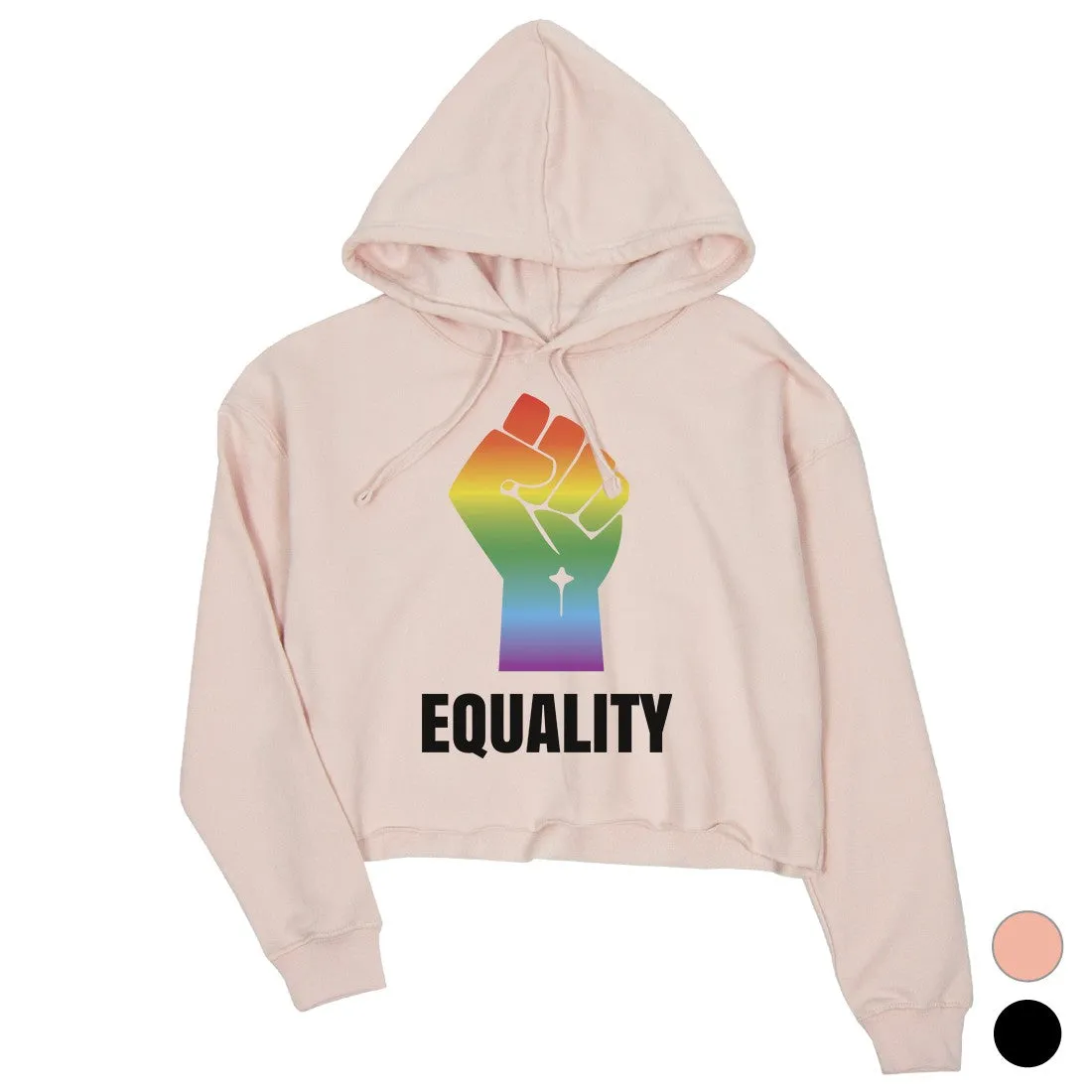 LGBT Equality Rainbow Fist Crop Hoodie