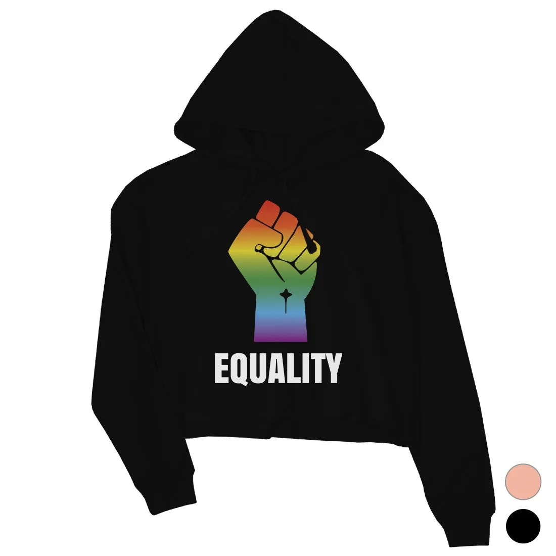 LGBT Equality Rainbow Fist Crop Hoodie