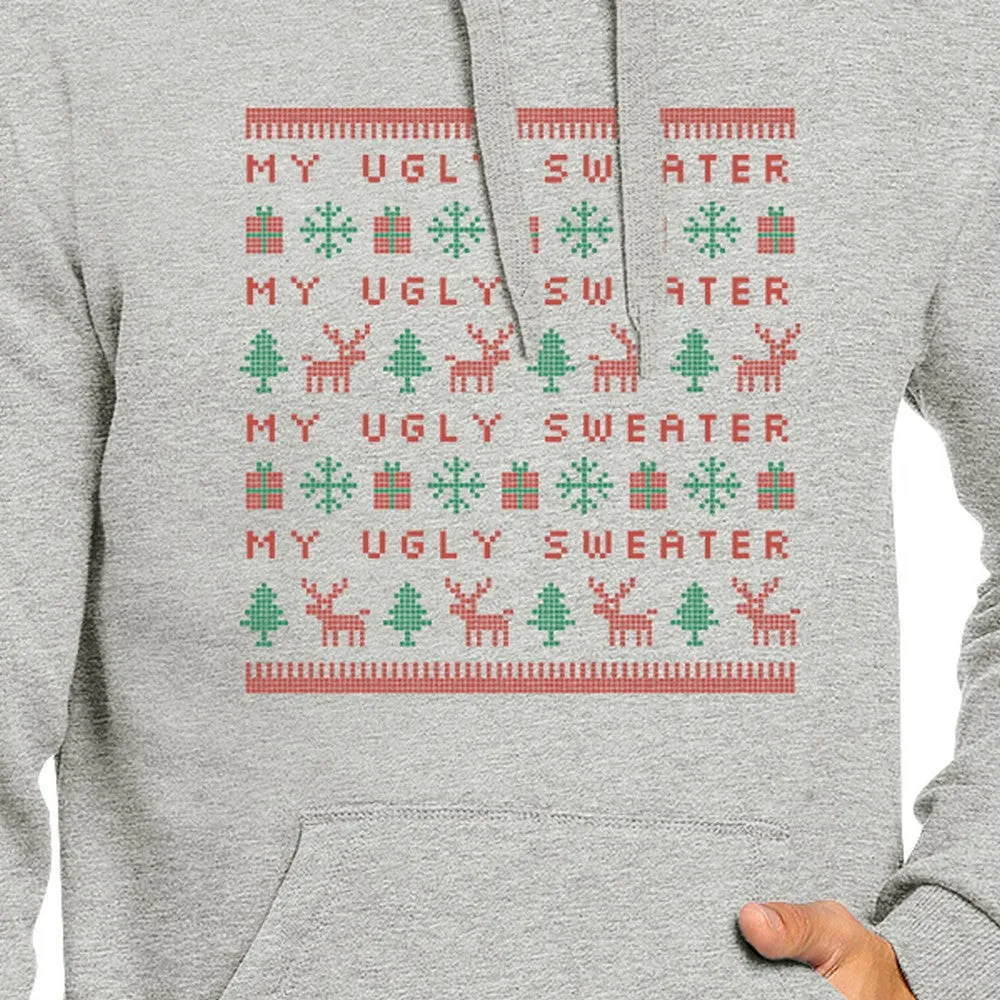 My Ugly Sweater Pattern Grey Hoodie