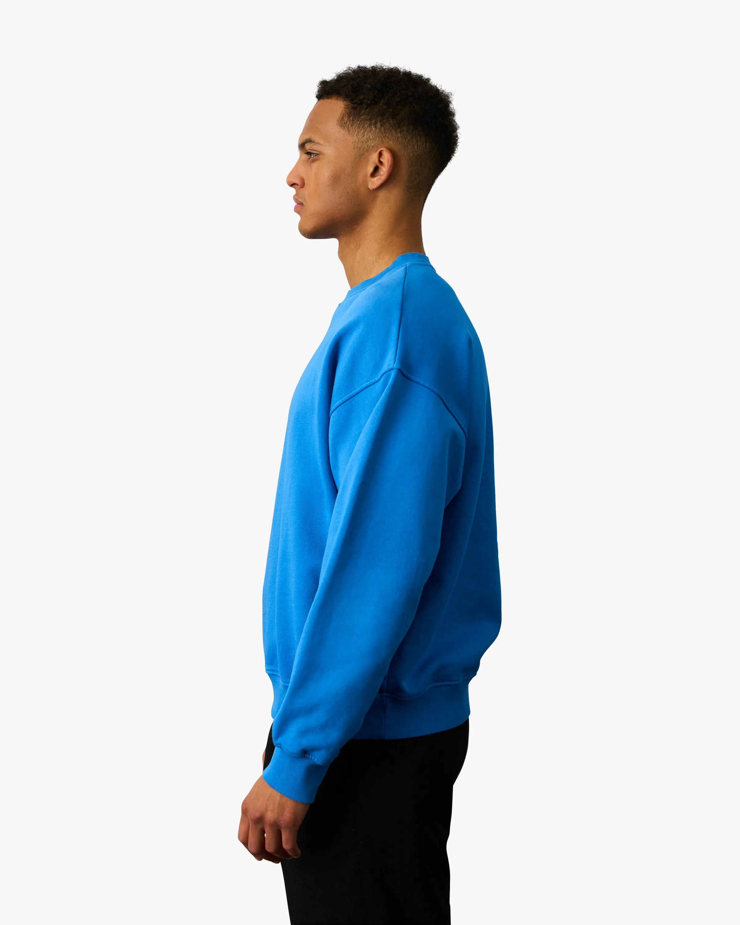 Organic Oversized Crew - Pacific Blue