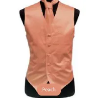 Peach Mens Solid Vest