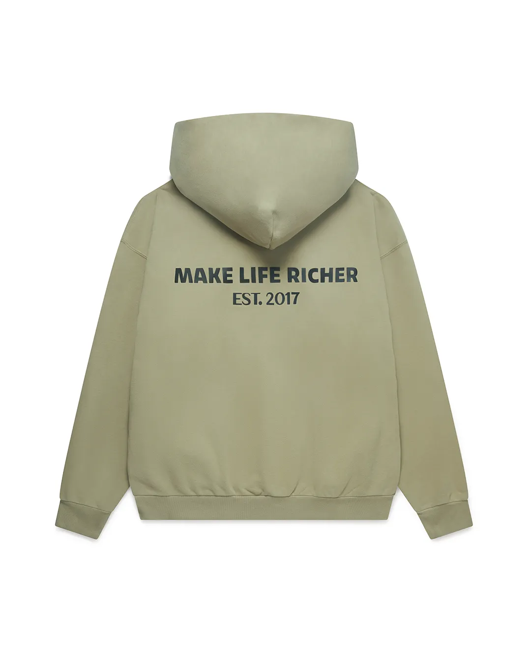 Print Hoodie in Olive Green