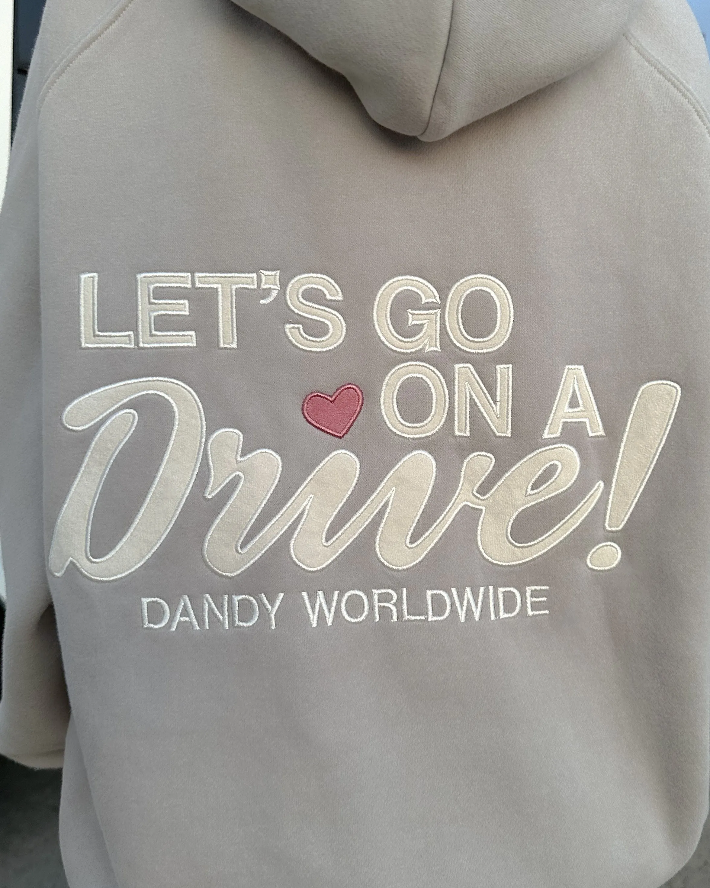 "Let's Go on a Drive" Oversized Lux Hoodie in Light Gray