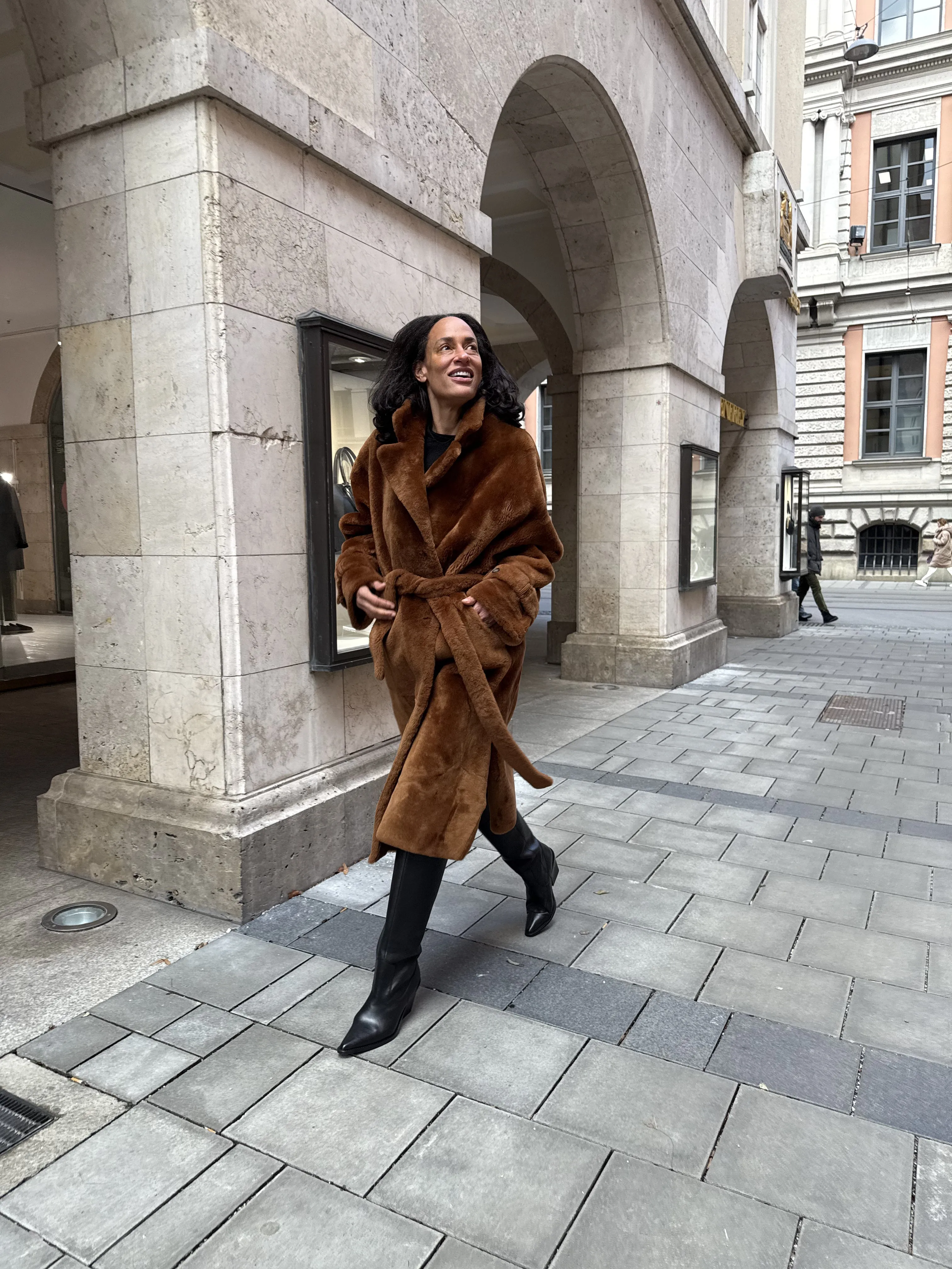 Reversible Lambfur Trenchcoat Cognac