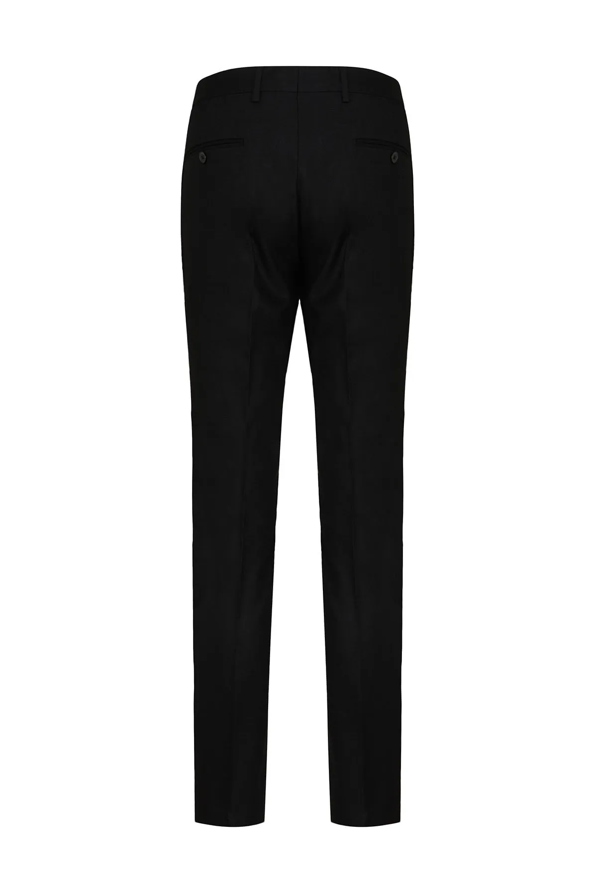 Slim Fit Black Side Pocket Low Waist Dress Pants