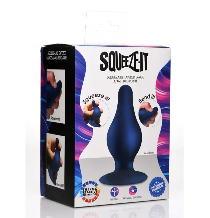 Squeeze-It ''Squeezable'' Tapered Large Anal Plug -Blue