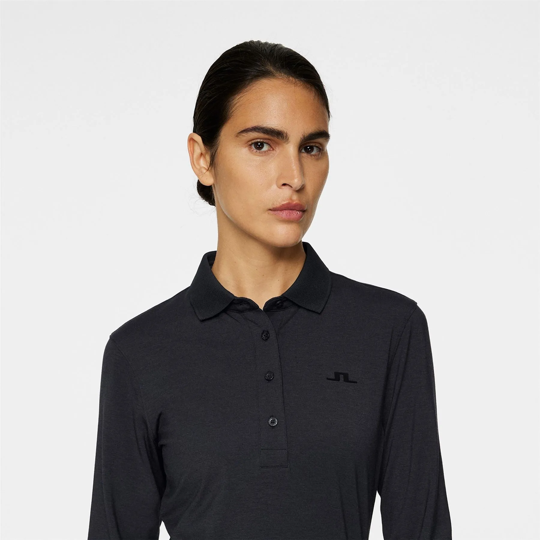 Womens Flor LS Soft Touch Polo Black - AW24