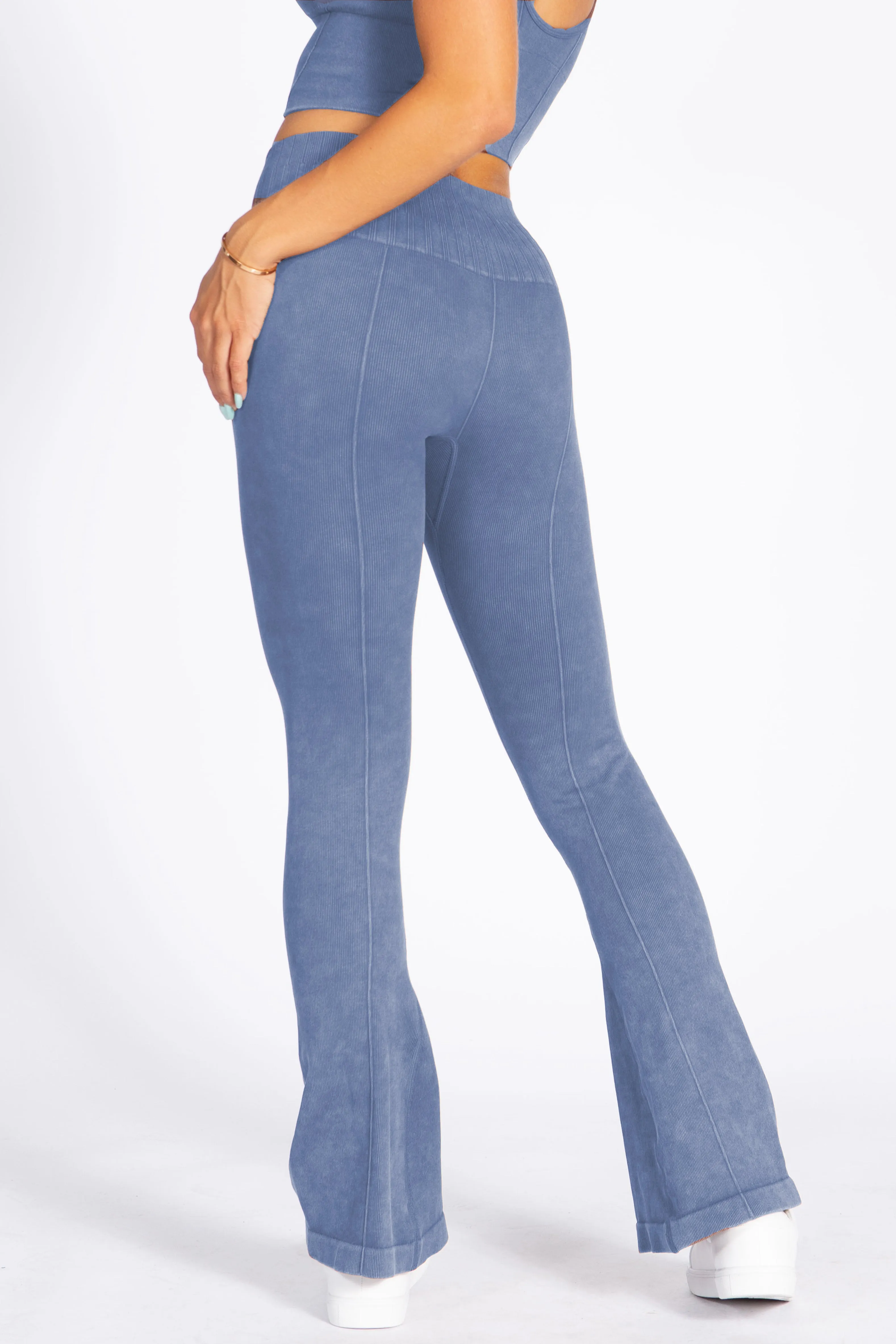 Women's Stone-Washed Active Flared Pants