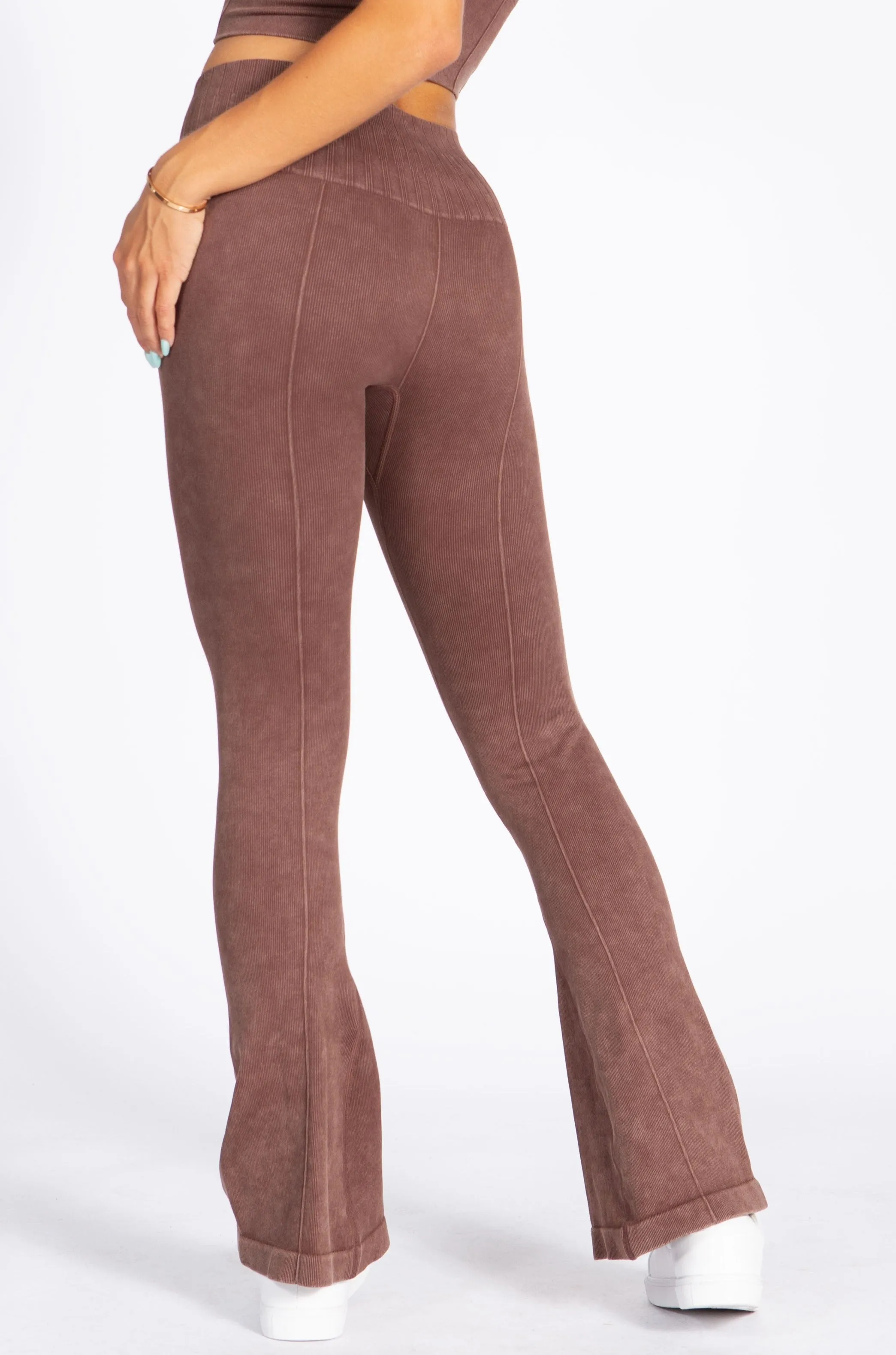 Women's Stone-Washed Active Flared Pants