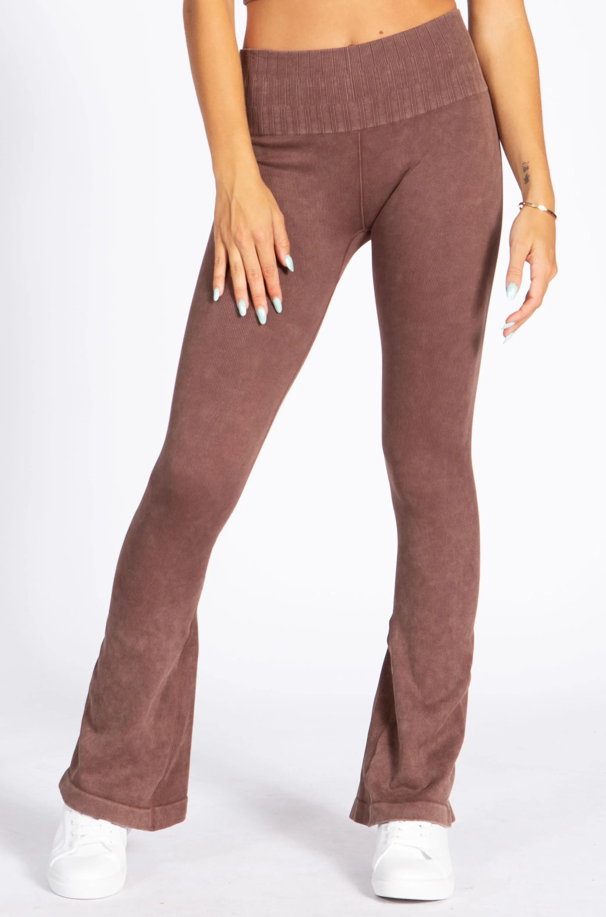 Women's Stone-Washed Active Flared Pants